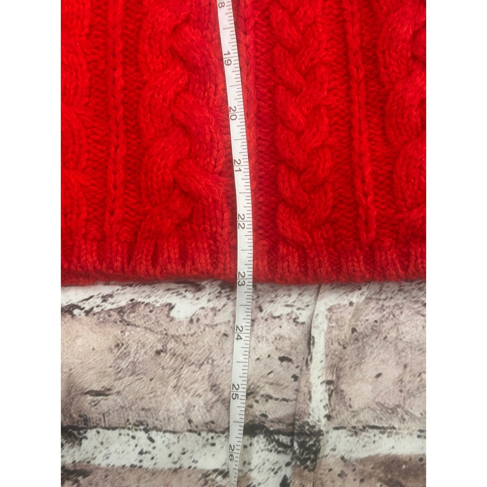 Classic Lands' End Red Cable Knit Sweater Preppy Cozy Staple Women's Size S 6-8 - Picture 11 of 13